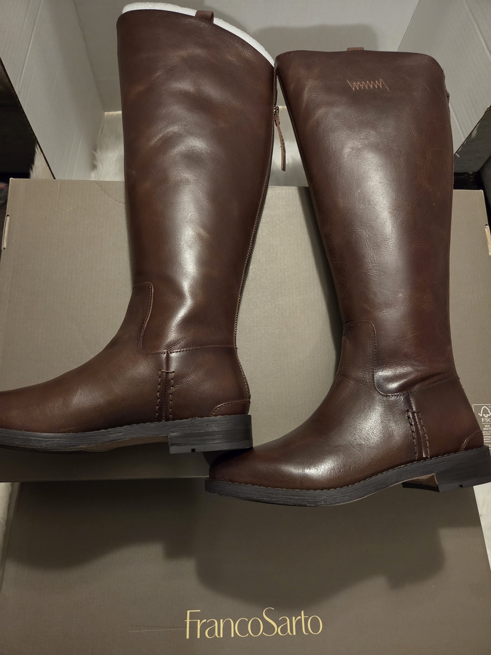 Franco Sarto & Meyer Tall Over-the-Knee Dark Brown Zip-Back Boot